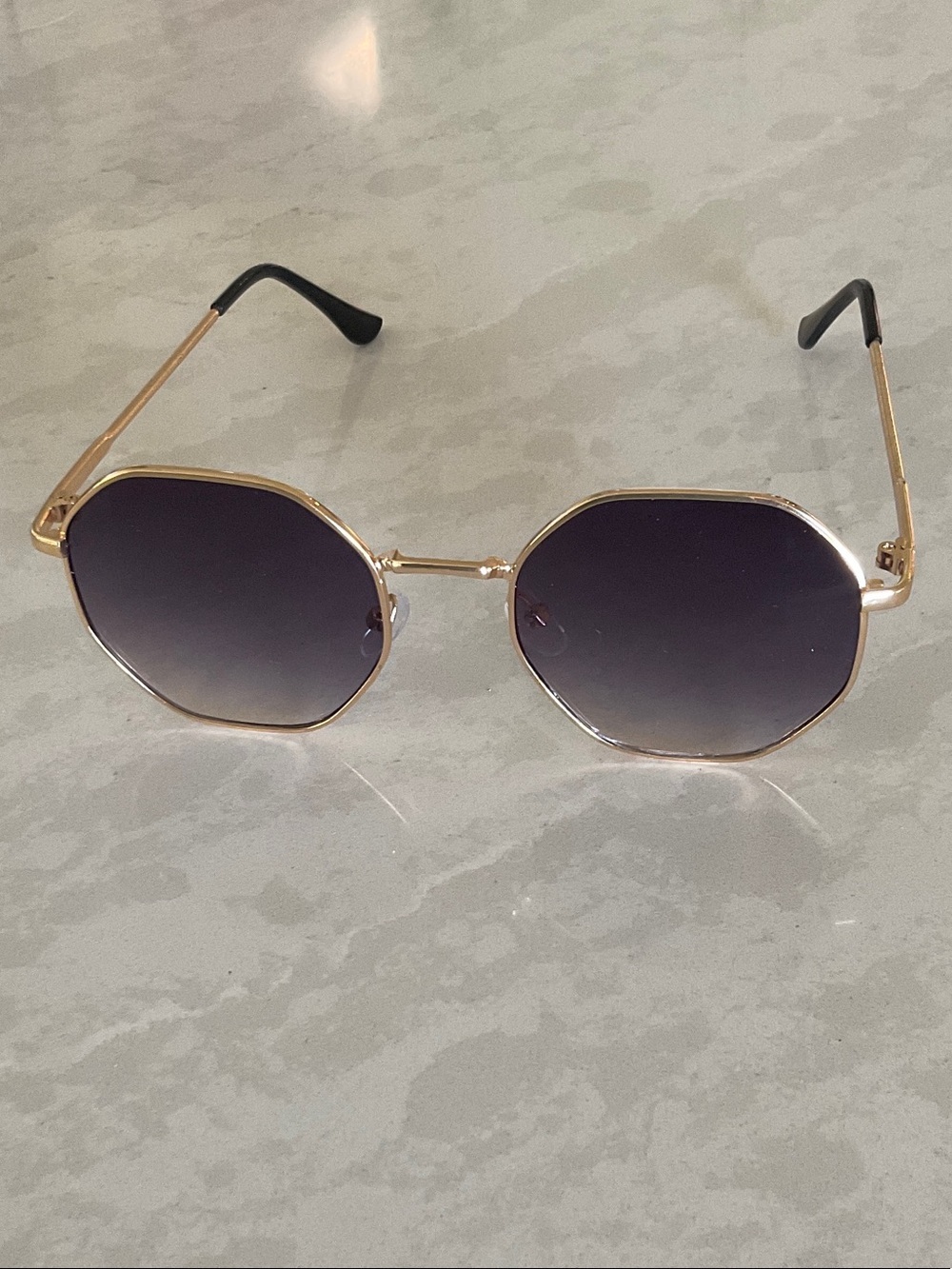 Gold Frame Black Gradient Women's Sunglasses